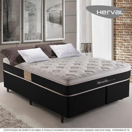 Imagem de Cama Box Queen Herval Marselha, Molas Maxspring, 64 x 158 x 198 cm