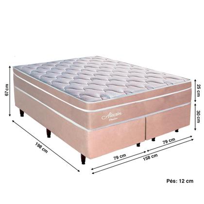Cama Box Queen Molas Ensacadas Aiam Alecrim 158x198x67cm - Cama