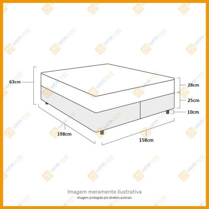Imagem de Cama Box Queen Preta + Colchão de Espuma D45 - Probel - Guarda-Costas ProForce Plus 158x198x63cm