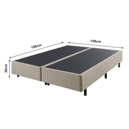 Imagem de Cama Box Queen Size 158x198 Alpha Bege com Colchão Mola Ensacada
