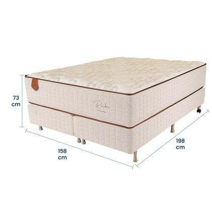 Imagem de Cama Box Queen Size (box + Colchão) 158x198x73 Rubi Prorelax Pillow In Turn Free - Bege
