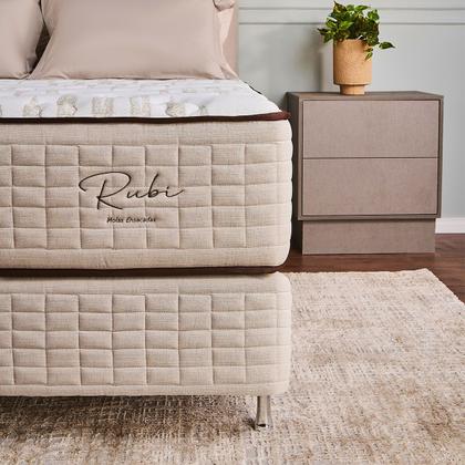 Imagem de Cama Box Queen Size (box + Colchão) 158x198x73 Rubi Prorelax Pillow In Turn Free - Bege