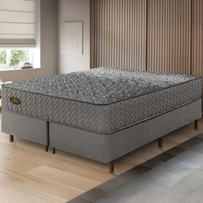 Imagem de Cama Box Queen Size Colchão Pergamino Molas Ensacadas 158x198x67cm
