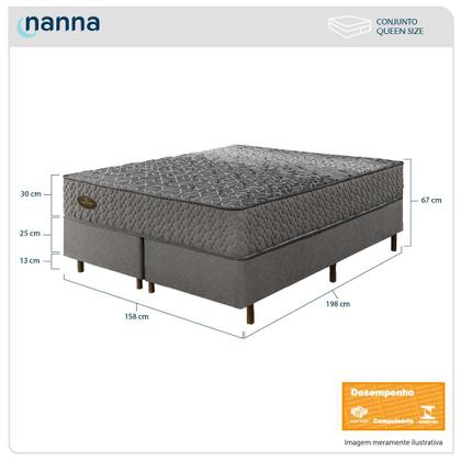Imagem de Cama Box Queen Size Colchão Pergamino Molas Ensacadas 158x198x67cm