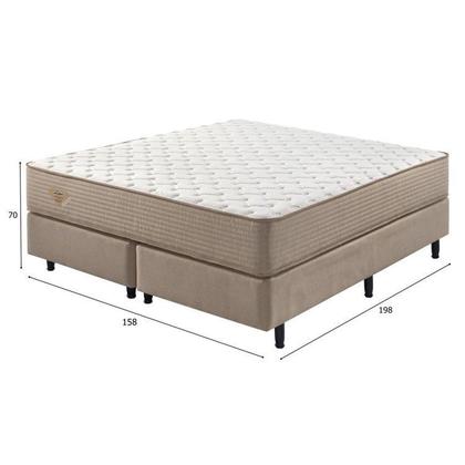 Imagem de Cama Box Queen Size Relax Duo Confort II Molas Ensacadas 158x198x70 - Bege