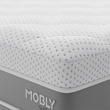 Imagem de Cama Box Solteirão com Colchão Sublime Espuma Viscoelástica (32x96x203) Cinza e Branco