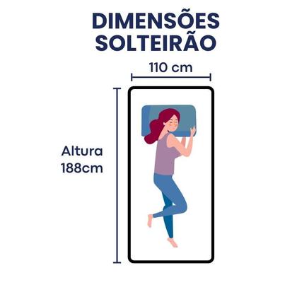 Imagem de Cama Box Solteirão Conjugada Branca 110X188cm