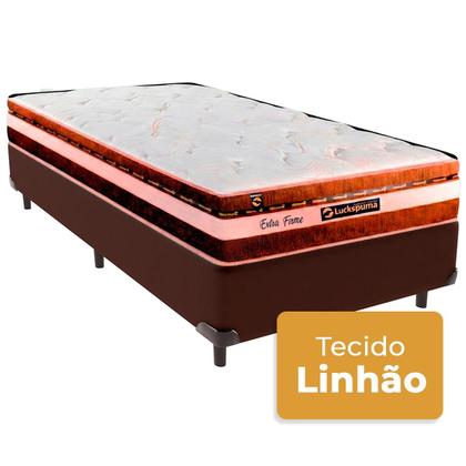 Imagem de Cama Box Solteirão e Colchão Esplendor Molas Ensacadas Luckspuma Marrom