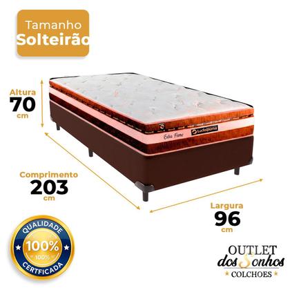Imagem de Cama Box Solteirão e Colchão Esplendor Molas Ensacadas Luckspuma Marrom