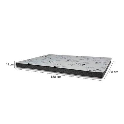 Imagem de Cama Box Solteiro 88 Tecido Sintético Preto Com Colchão Miller Bello Box - 100% Espuma - D33 Cinza 54x88x188