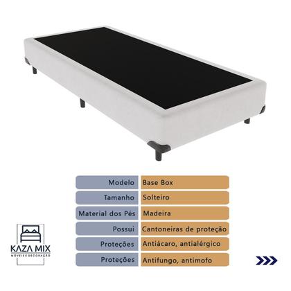 Imagem de Cama Box Solteiro Branco+Colchão Airtech Molas Ortobom