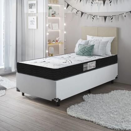 Imagem de Cama Box Solteiro + Colchão D33 One Face - 56x88x188cm - Várias Cores