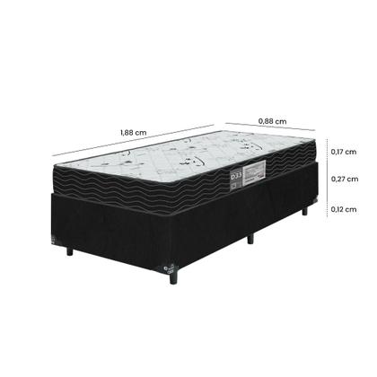 Imagem de Cama Box Solteiro + Colchão D33 One Face - 56x88x188cm - Várias Cores