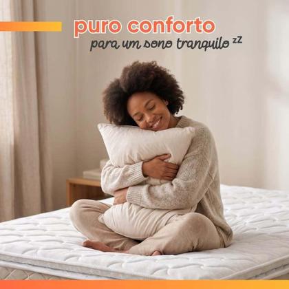 Imagem de Cama Box Solteiro Colchão de Espuma D33 Millenium Pillow Top 88x188x57cm Bege
