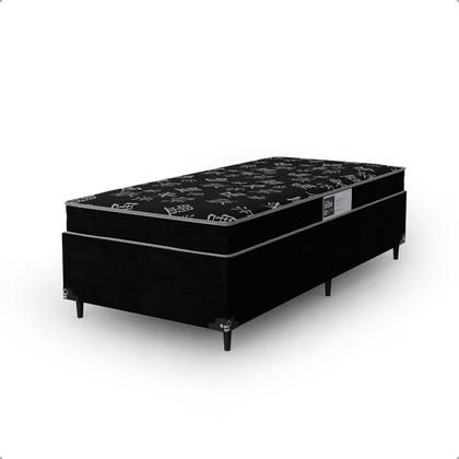 Imagem de Cama Box Solteiro + Colchão Espuma D20 - 51x88x188cm - Suede Preto