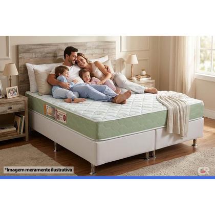 Imagem de Cama Box Solteiro: Colchão Espuma D33 Castor Sleep Max + Base CRC Courano White(88x188)
