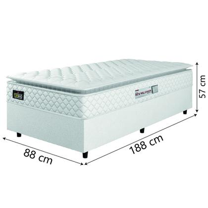 Cama Box Solteiro Colchão Espuma D33 Pillow Top New Millenium 88x188x57cm Branco Hellen Suporta Até 120 Kg Por Pessoa Imagem de Cama Box Solteiro Colchão Espuma D33 Pillow Top New Millenium 88x188x57cm Branco Hellen Suporta Até 120 Kg Por Pessoa