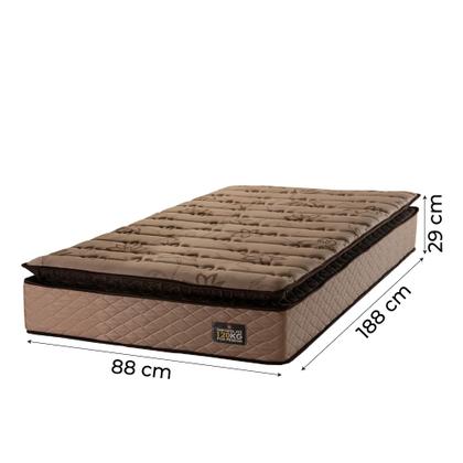 Cama Box Solteiro Colchão Espuma D33 Pillow Top Van Gogh 88x188x67cm Marrom Hellen - SINIFLEX Imagem de Cama Box Solteiro Colchão Espuma D33 Pillow Top Van Gogh 88x188x67cm Marrom Hellen