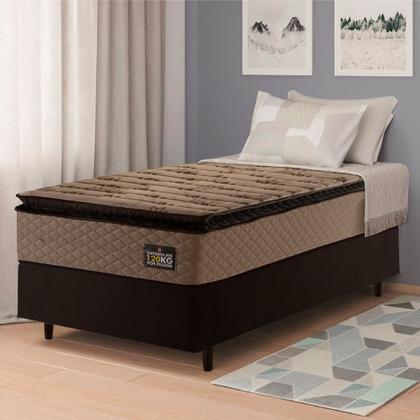 Cama Box Solteiro Colchão Espuma D33 Pillow Top Van Gogh 88x188x67cm Marrom Hellen - SINIFLEX Imagem de Cama Box Solteiro Colchão Espuma D33 Pillow Top Van Gogh 88x188x67cm Marrom Hellen