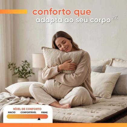 Imagem de Cama Box Solteiro Colchão Espuma D33 Pillow Top Van Gogh 88x188x67cm Marrom Hellen