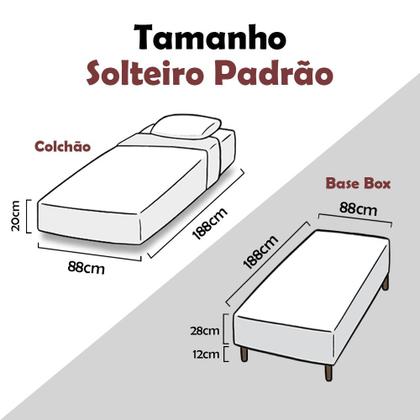 Imagem de Cama Box Solteiro + Colchão Molas Ensacadas Capitano EPS Europillow 88x188x67cm