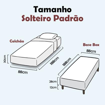 Imagem de Cama Box Solteiro Colchão Molas Ensacadas Luare Europillow 88x188x70cm Full Maestro Colchões