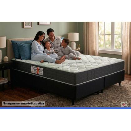 Imagem de Cama Box Solteiro: Colchão Ortopédico Orthoflex Foggia Sogni Unic Face Pillow Top + Base CRC Camurça Black(88x188)