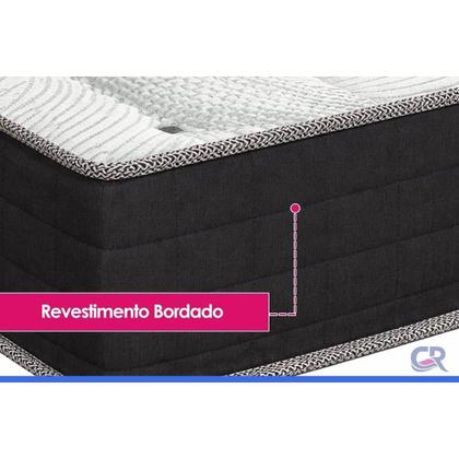 Imagem de Cama Box Solteiro: Colchão Ortopédico Orthoflex Foggia Sogni Unic Face Pillow Top + Base CRC Camurça Black(88x188)