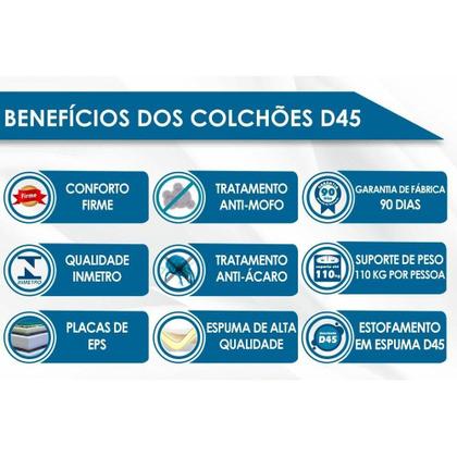 Imagem de  Cama Box Solteiro: Colchão Ortopédico Ortobom D45/EP Anatômico Airtech 150 Ortopilow + Base CRC Courano Black(88x188)