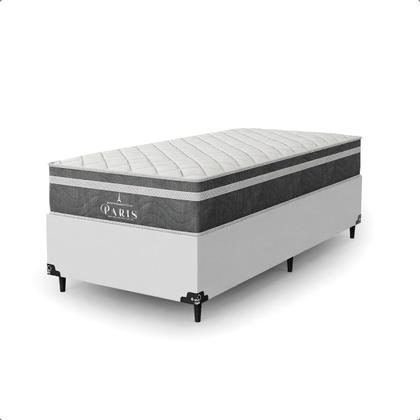 Imagem de Cama Box Solteiro + Colchão Paris Molas Ensacadas Cinza