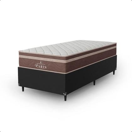Imagem de Cama Box Solteiro + Colchão Paris Molas Ensacadas Pocket - 61x88x188cm - Várias Cores