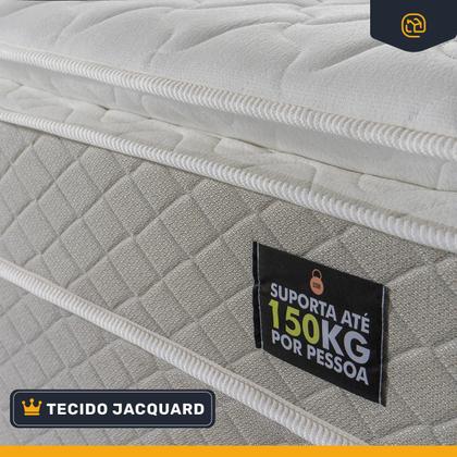 Imagem de Cama Box Solteiro + Colchão Strong D45 One Face Bege 88x188x63cm - Suporta até 150Kg Por Pessoa