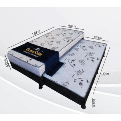 Imagem de Cama Box Solteiro Com Auxiliar Conjugado Mônaco Espuma D23 - Ortobello