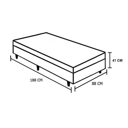 Imagem de Cama Box Solteiro com Baú Pistão a gás Suede Marrom
