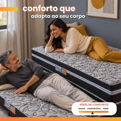 Imagem de Cama Box Solteiro com Cama Auxiliar Aspen 88x188x41cm Cinza/Preto