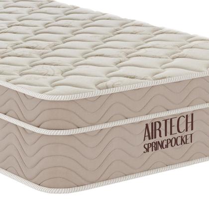 Imagem de CAMA BOX SOLTEIRO COM COLCHÃO MOLAS ENSACADAS ORTOBOM AIRTECH SPRINGPOCKET 78x188x65CM BEGE