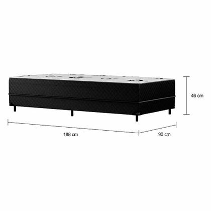 Cama Box Solteiro Conjugada Bologna D28 Ortopédico Floral e Preta - Mobly Imagem de Cama Box Solteiro Conjugada Bologna D28 Ortopédico Floral e Preta