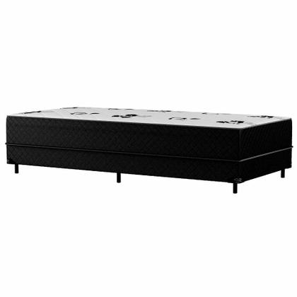 Cama Box Solteiro Conjugada Bologna D28 Ortopédico Floral e Preta - Mobly Imagem de Cama Box Solteiro Conjugada Bologna D28 Ortopédico Floral e Preta
