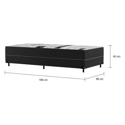 Cama Box Solteiro Conjugada Bologna D28 Ortopédico Preta - Mobly Imagem de Cama Box Solteiro Conjugada Bologna D28 Ortopédico Preta