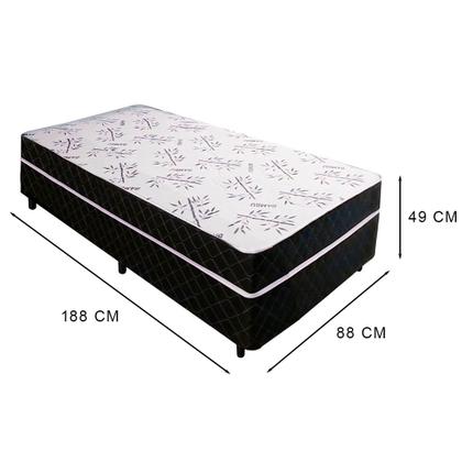 Imagem de Cama Box Solteiro Conjugada Espuma Ortopédica Selado 88x188 Metalassê Tampo Branco