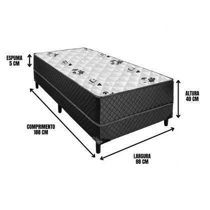 Imagem de Cama Box Solteiro Conjugada Macia 88x188