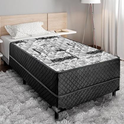 Imagem de Cama Box Solteiro Conjugada Unyco D28 Ortopédico Preta
