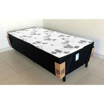 Imagem de Cama Box Solteiro Conjugado Espuma Ortopédica 88x188 Preto