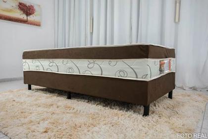 Imagem de Cama Box Solteiro Conjugado Nosso Sonho Macia e Confortável - Semi Ortopédica 