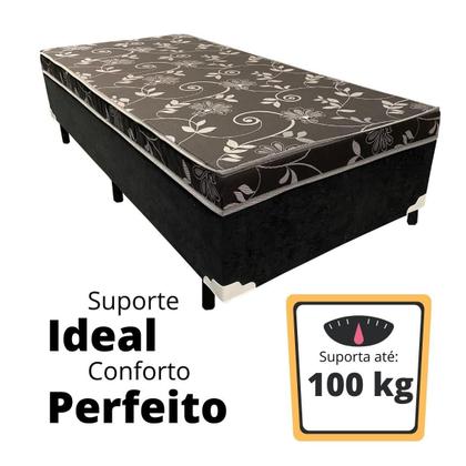 Imagem de Cama Box Solteiro Conjugado Ortopédico Sleep Black 88x188x53