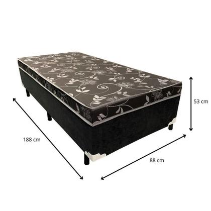 Imagem de Cama Box Solteiro Conjugado Ortopédico Sleep Black 88x188x53