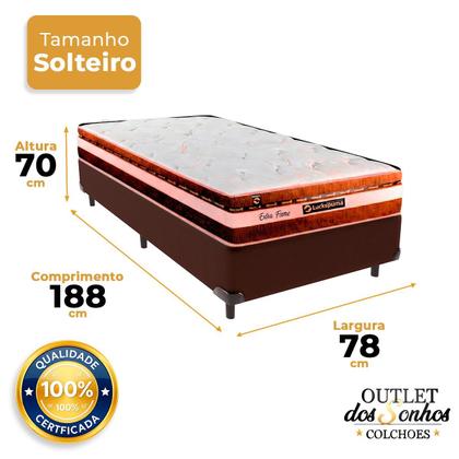 Imagem de Cama Box Solteiro e Colchão Esplendor Molas Ensacadas Luckspuma Marrom
