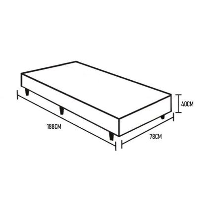 Imagem de Cama Box Solteiro Extremo Reforçado Sintético Xerife Móveis Bege 40x78x188