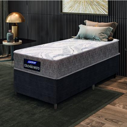Imagem de Cama Box Solteiro Gazin Colchão Com Espuma 88x188x55cm Camboriu Marrom-Suporta Até 120 Kg Por Pessoa