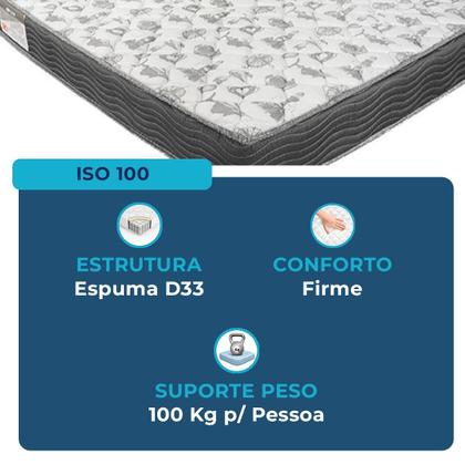 Imagem de Cama Box Solteiro Marrom + Colchão ISO100 D33 Ortobom